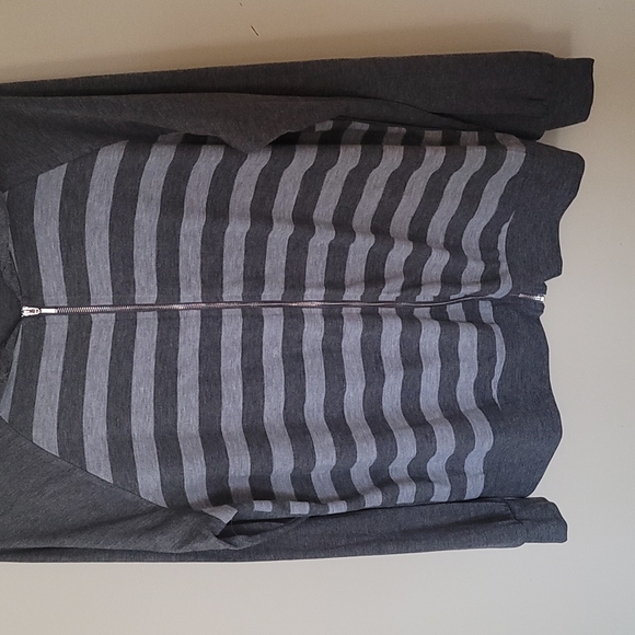 Front closure grey stripe Hoodie SZ 1X - Picture 5 of 8